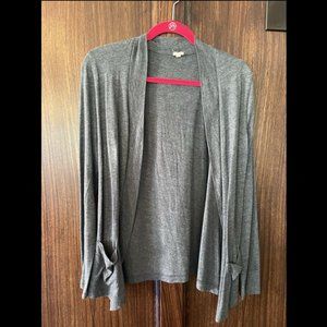 J. Crew Gray Open Cardigan with Pockets - Size Small